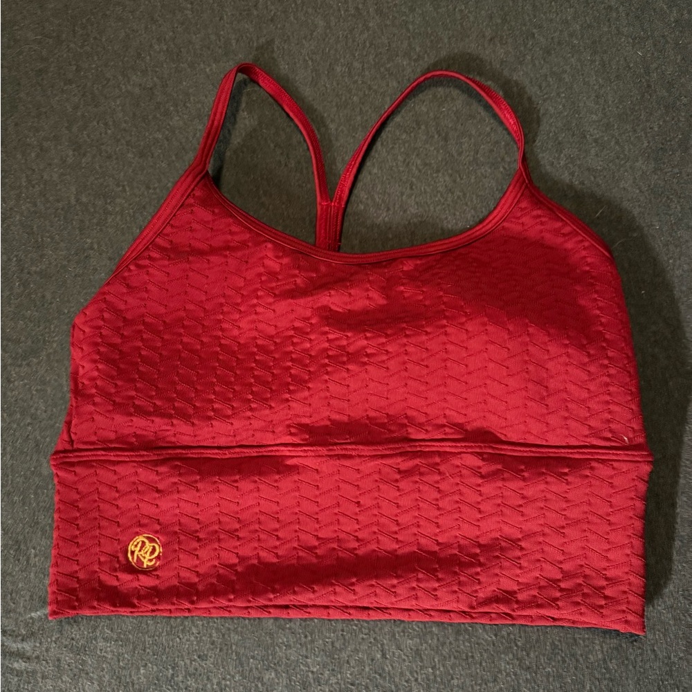 Red Textured Women's Sports Bra